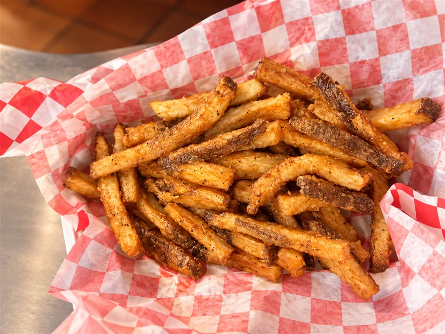 Freshly made seasoned fries at Cynful Taste